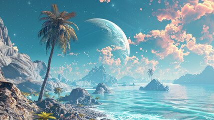 3d Created and Rendered Fantasy Alien Planet