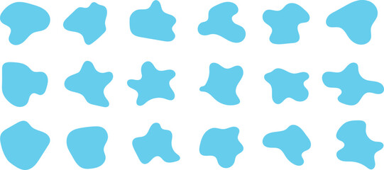 Set of Liquid Fluid Blob shape collection. Vector illustration. 