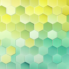 Mint Green and yellow gradient background with a hexagon pattern in a vector illustration