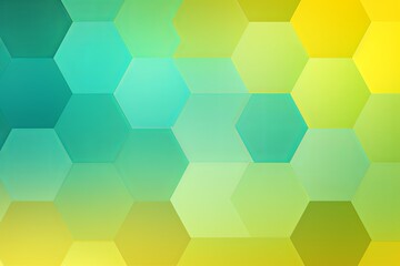 Mint Green and yellow gradient background with a hexagon pattern in a vector illustration