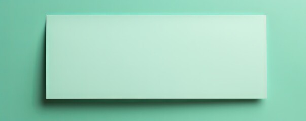 Mint Green background with dark mint green paper on the right side, minimalistic background, copy space concept, top view, flat lay