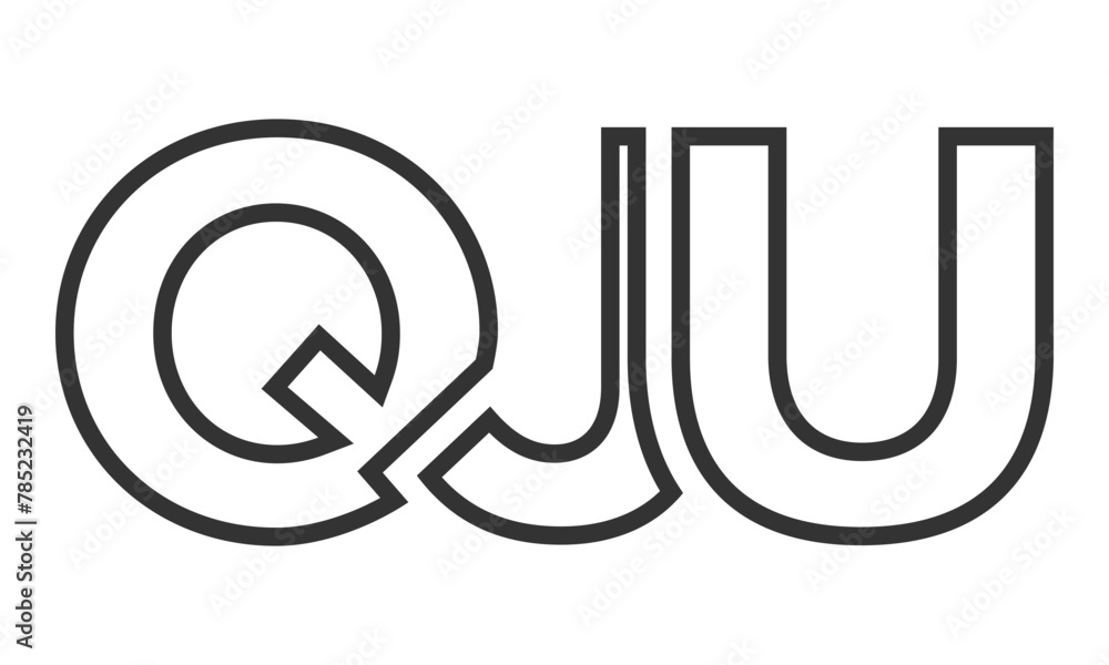 Poster qju logo design template with strong and modern bold text. initial based vector logotype featuring s