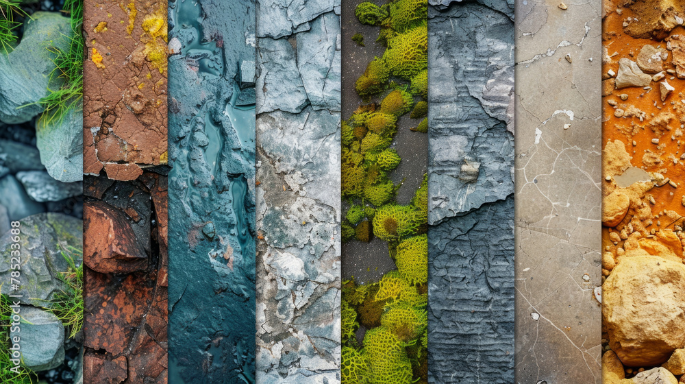Poster artistic representation of earth's textures in a mesmerizing abstract composition.