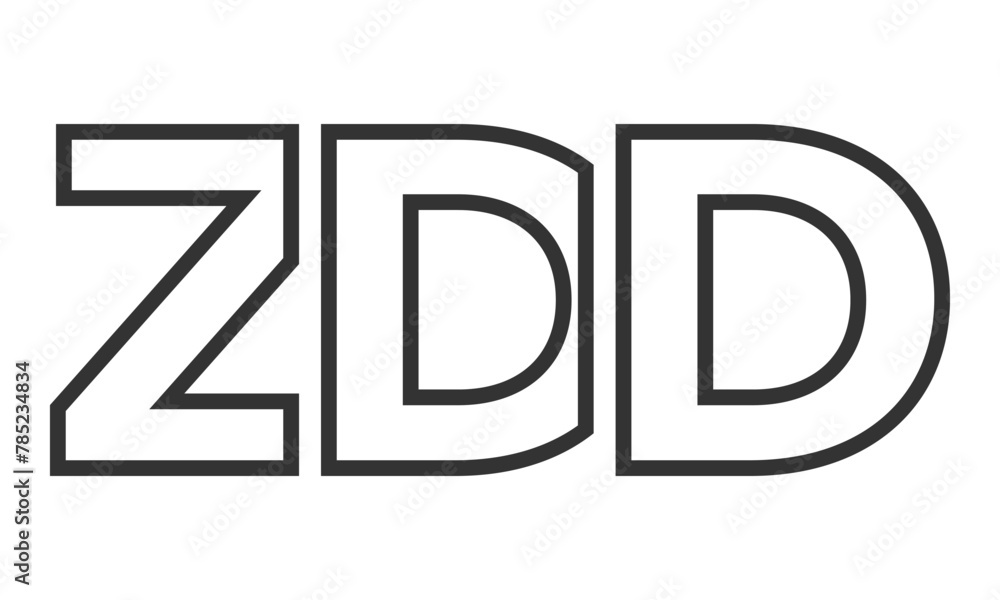 Fototapete ZDD logo design template with strong and modern bold text. Initial based vector logotype featuring simple and minimal typography. Trendy company identity.