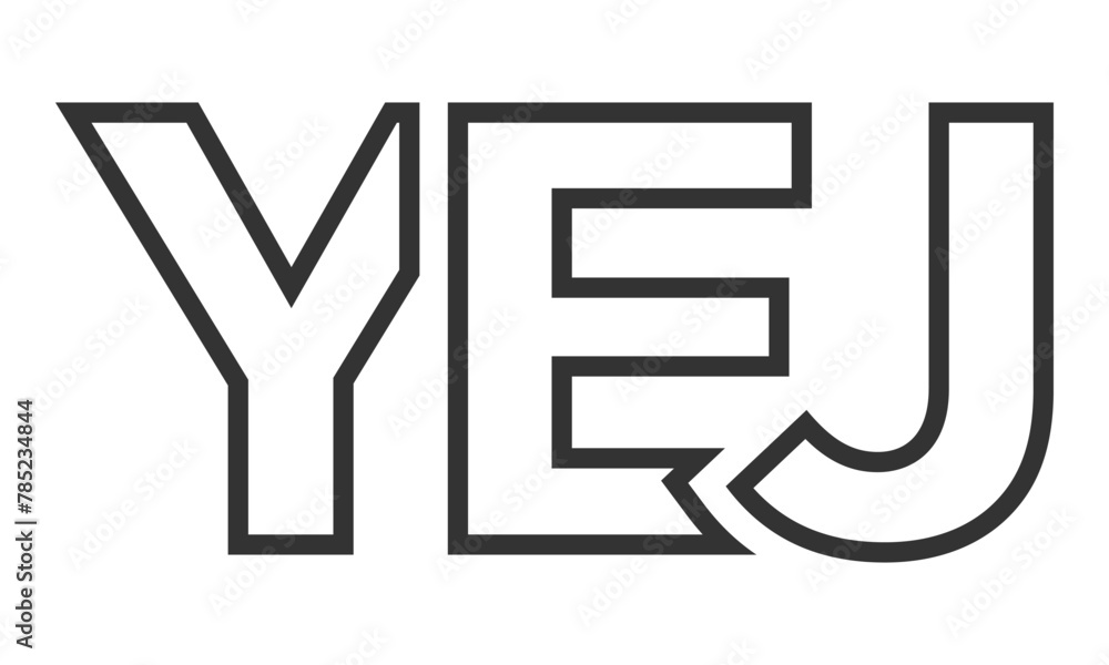 Aufkleber yej logo design template with strong and modern bold text. initial based vector logotype featuring s