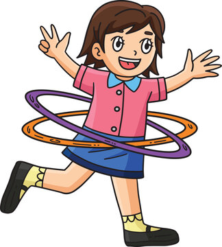 recommend clip art: Circus Child and Hula Hoop Cartoon Colored Clipart