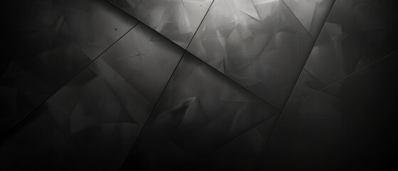 Abstract Black Geometric Background with Metallic Textures and Angles for Business Design Use
