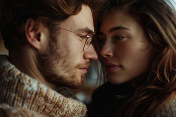 A couple looking at each other