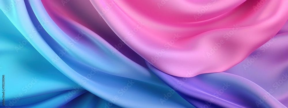 Aufkleber abstract gradient color wave soft silk satin fabric background texture.