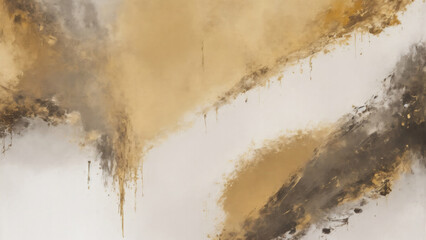 Abstract Brown, Gold and Gray art Oil painting style. Hand drawn by dry brush of paint background texture