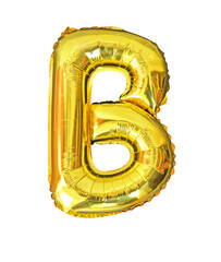 B alphabet Golden letter on transparent background, isolated png. Modern Alphabet with no backdrop
