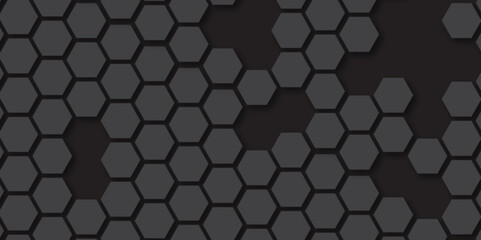 Black hexagon background. grey concrete cement stone tile wall. 3d illustration rendering.  Black geometric layout template. Abstract background of modern wall. colored paper in dark colors. 
