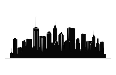 Obraz premium City Skyline Silhouette Vector isolated on a white background