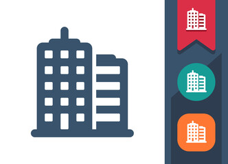 Buildings Icon. City, Apartment Building, Office Building, Skyscrapers