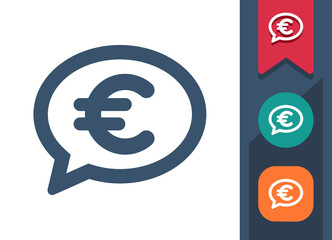 Chat Bubble Icon. Speech Bubble, Comment, Message, Money, Euro