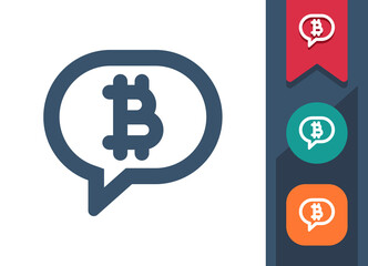 Chat Bubble Icon. Speech Bubble, Comment, Message, Money, Bitcoin, Cryptocurrency