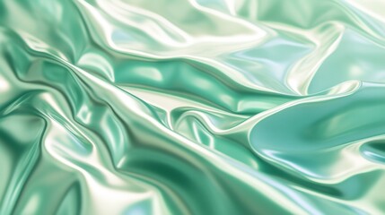 Obraz premium Serene Green Silk Waves