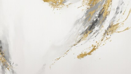 Abstract White, Gold and Gray art Oil painting style. Hand drawn by dry brush of paint background texture