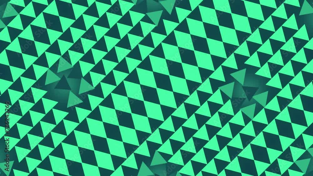 Fototapete Transformation of triangular geometric shapes. 3d rendering loop animation 4K