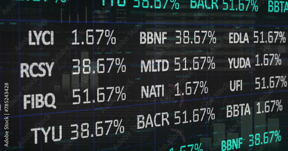Poster image of statistics and financial data processing