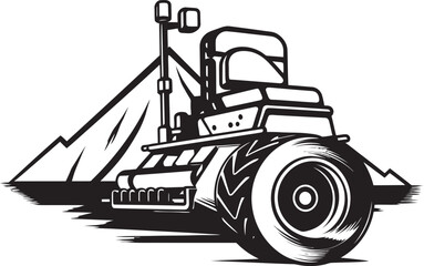 Naklejka premium Asphalt Roller Vector Graphics Building Better Streets