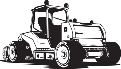 Naklejka premium Vector Illustration of Asphalt Compactor Precision Paving Solutions
