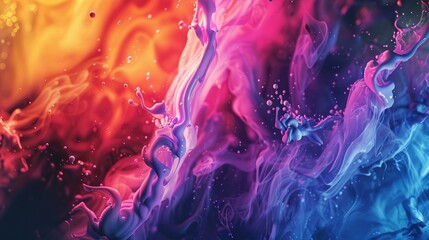 A cascade of vibrant hues melting into one another, creating a mesmerizing tapestry of abstract...