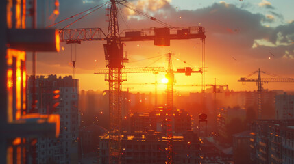 Exploring advancements in tower crane technology and the development of city building construction sites.