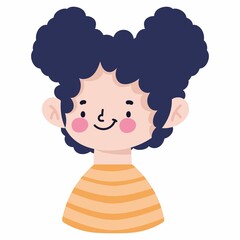 Smiling Girl Character Icon Isolated