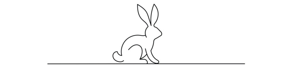 rabbit drawing line stroke stock illustration