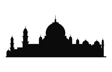 Delhi City Skyline Silhouette vector isolated on a white background