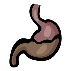 Human Stomach Hand Drawn Doodle Icon