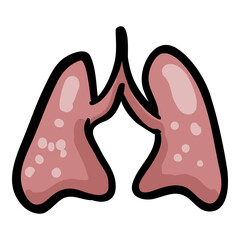 Human Lungs Hand Drawn Doodle Icon