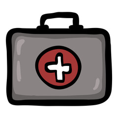 First Aid Kit Hand Drawn Doodle Icon