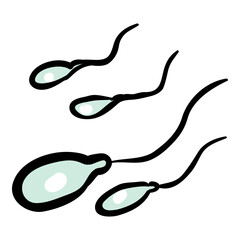 Sperm Hand Drawn Doodle Icon