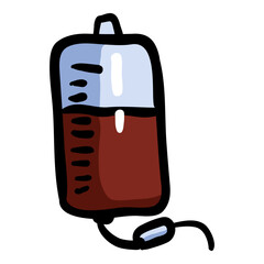 Blood Transfusion Hand Drawn Doodle Icon