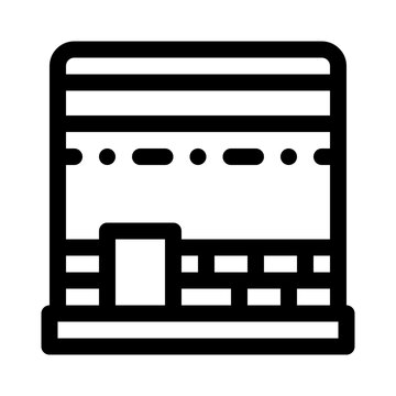 black line art kaaba icon clip art preview