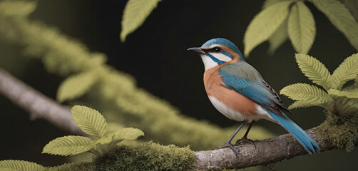 Rare Bird in its Natural Habitat. A wildlife photographer, camouflaged and patient, captures a rare bird in its natural habitat. The photographer's lens focuses on the bird as it perches serenely