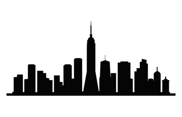Obraz premium Hong Kong Skyline Silhouette isolated on a white background