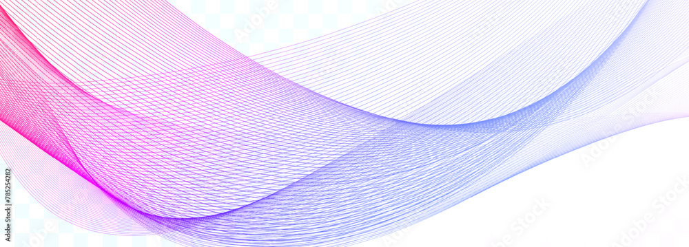 Poster abstract blue purple gradient wave lines on transparent background. dynamic wave. modern colorful wa
