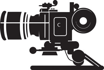 Cinematic Cinema Camera Vector Illustration with Dramatic Urban Theme