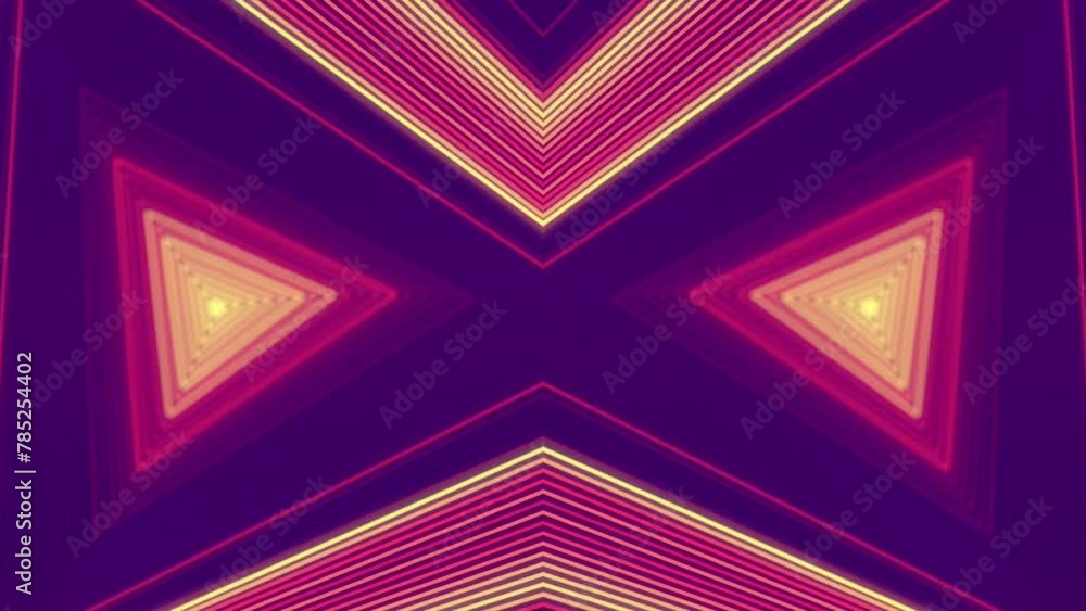 Fototapete led light strips on a purple background. 3d rendering loop animation 4k