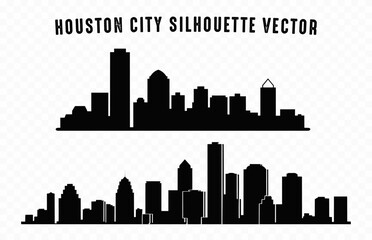 Houston City Silhouette isolated on a white background