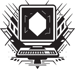 Crafting Digital Realities Computer Vector Illustration