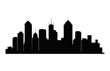 Fototapeta na wymiar Houston City Skyline black and white Silhouette