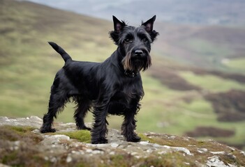 A close up of a Scottish Terrier