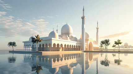 Amazing architecture design of muslim mosque ramadan - obrazy, fototapety, plakaty