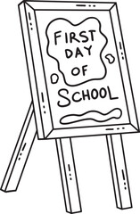 First Day of School Canvas Isolated Coloring Page