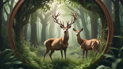 Foto op Plexiglas deer in the woods © pla2u