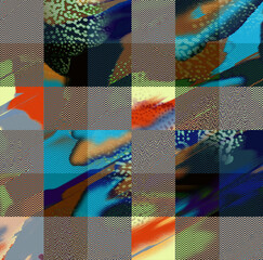 Floral pattern of intertwined intricate abstract elements. Abstract design, illustration background crafted for textile or print. Seamless pattern